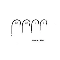 Mustad 496 Blauwe Haak Met Bled